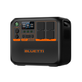 BLUETTI AC200P L portable power station at a three-quarter angle, showing the front panel with the side vent and carry handle