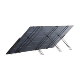 400W portable solar panel with adjustable stand on a black background