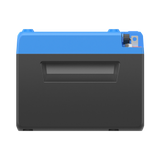 Opposite side of the BLUETTI B1232 deep-cycle battery with the recessed carry handle and the terminal at the top corner