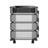 Stack of EcoFlow power stations on a white background