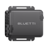BLUETTI Charger 1 from three quarters, showing the side ventilation slots and the labelled port edge