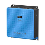 BLUETTI RV5 power hub three-quarter view with the three top cooling fans visible above the blue fascia