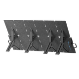 Rear view of the BLUETTI SORA-500 with its four kickstands extended to angle the panel at the sun
