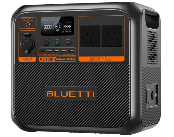 BLUETTI AC180 1152Wh 1800W Protable Power station LiFePO4 Solar Generator  3500+ Cycles For Camping Hiking Trips Peak Power 2700W