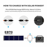 BLUETTI EB70 Portable Power Station solar power